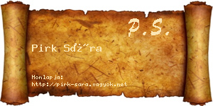 Pirk Sára névjegykártya